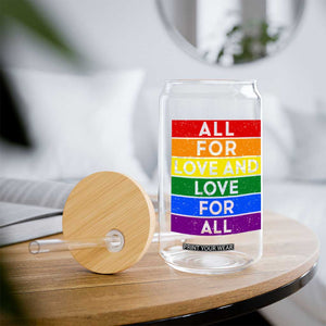 Vintage All For Love And Love For All Glass Can Pride Month Rainbow Graphic TS12 Print Your Wear