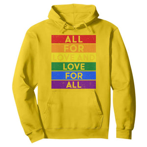 Vintage All For Love And Love For All Hoodie Pride Month Rainbow Graphic TS12 Daisy Print Your Wear