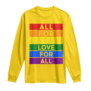Vintage All For Love And Love For All Long Sleeve Shirt Pride Month Rainbow Graphic TS12 Daisy Print Your Wear