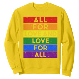Vintage All For Love And Love For All Sweatshirt Pride Month Rainbow Graphic TS12 Daisy Print Your Wear