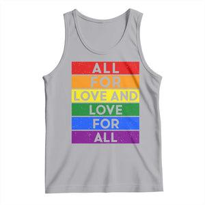 Vintage All For Love And Love For All Tank Top Pride Month Rainbow Graphic TS12 Athletic Heather Print Your Wear