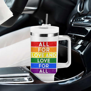 Vintage All For Love And Love For All Tumbler With Handle Pride Month Rainbow Graphic TS12 Print Your Wear
