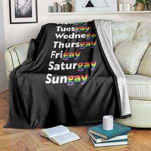 Rainbow Days Of The Week Mongay Tuesgay Throw Blanket Funny LGBT Pride Month