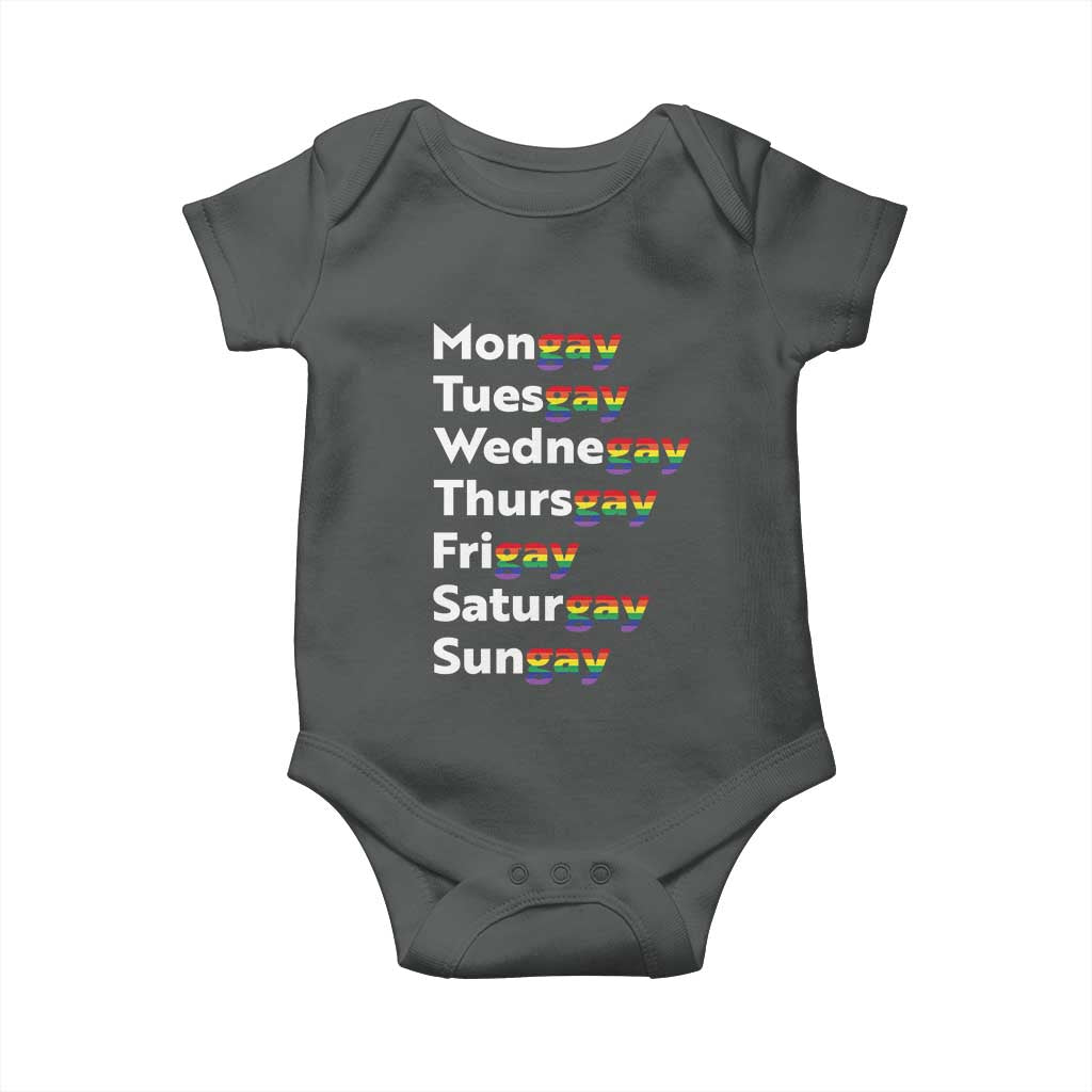 Rainbow Days Of The Week Mongay Tuesgay Baby Onesie Funny LGBT Pride Month