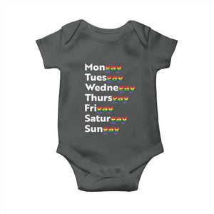Rainbow Days Of The Week Mongay Tuesgay Baby Onesie Funny LGBT Pride Month