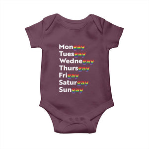 Rainbow Days Of The Week Mongay Tuesgay Baby Onesie Funny LGBT Pride Month
