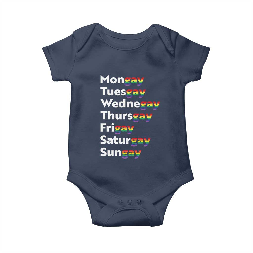 Rainbow Days Of The Week Mongay Tuesgay Baby Onesie Funny LGBT Pride Month