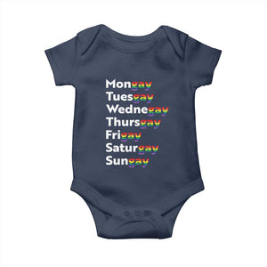 Rainbow Days Of The Week Mongay Tuesgay Baby Onesie Funny LGBT Pride Month
