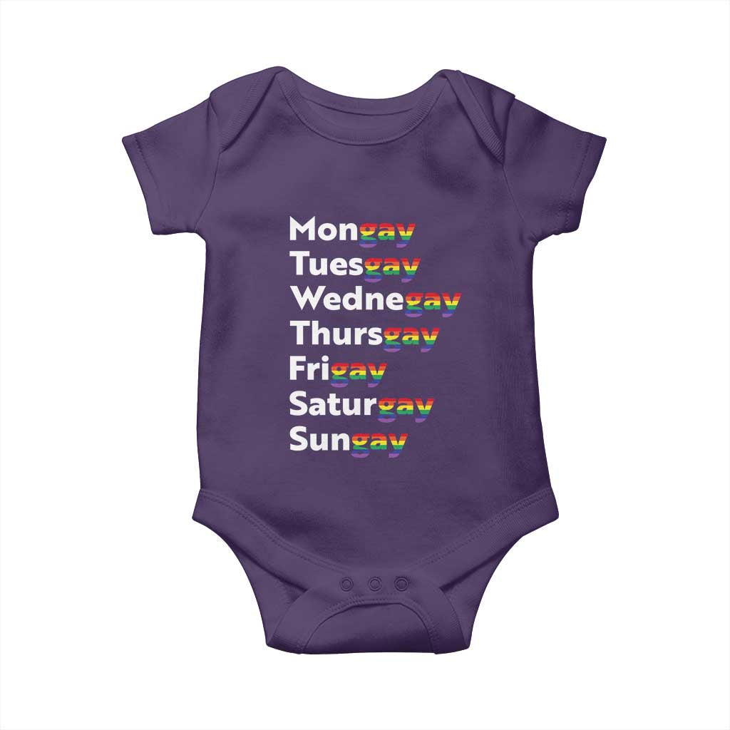 Rainbow Days Of The Week Mongay Tuesgay Baby Onesie Funny LGBT Pride Month