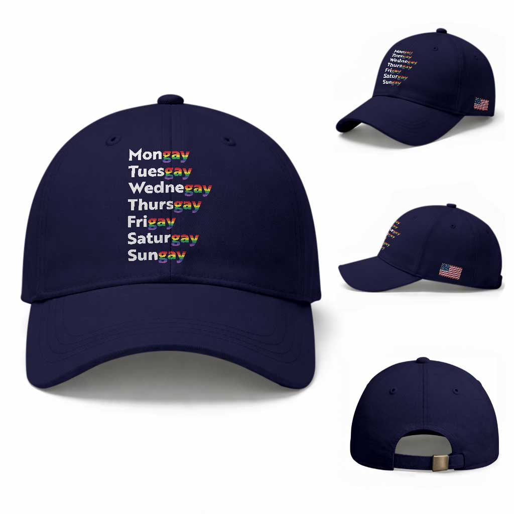 Rainbow Days Of The Week Mongay Tuesgay Baseball Cap Funny LGBT Pride Month