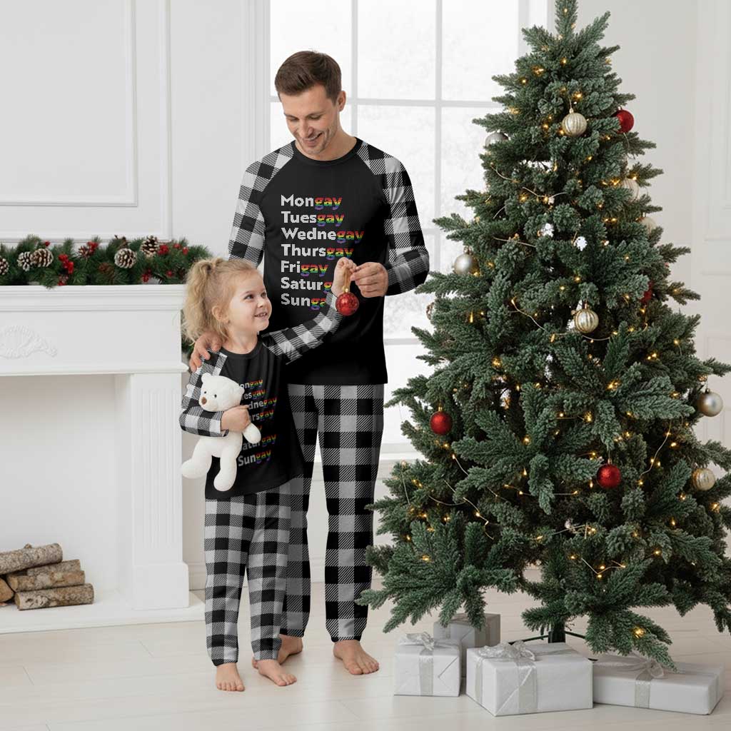 Rainbow Days Of The Week Mongay Tuesgay Plaid Pajama Set Funny LGBT Pride Month