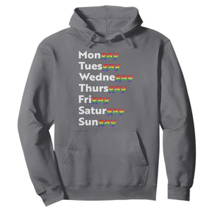 Rainbow Days Of The Week Mongay Tuesgay Hoodie Funny LGBT Pride Month TS12 Charcoal Print Your Wear