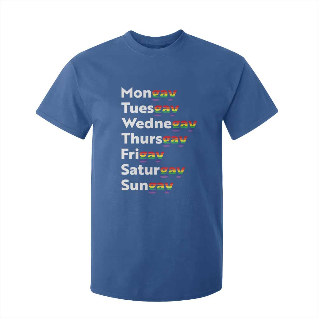 Rainbow Days Of The Week Mongay Tuesgay T Shirt For Kid Funny LGBT Pride Month TS12 Royal Blue Print Your Wear