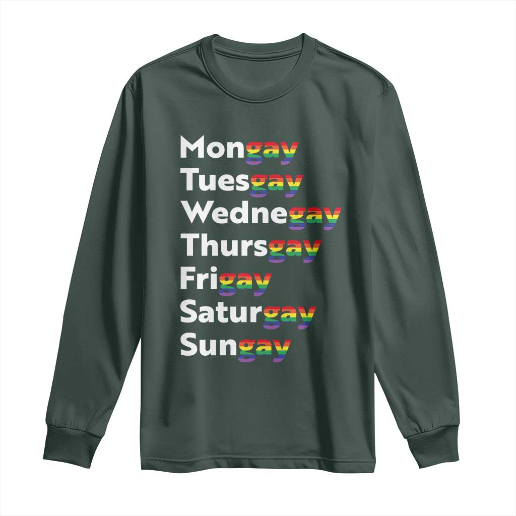 Rainbow Days Of The Week Mongay Tuesgay Long Sleeve Shirt Funny LGBT Pride Month
