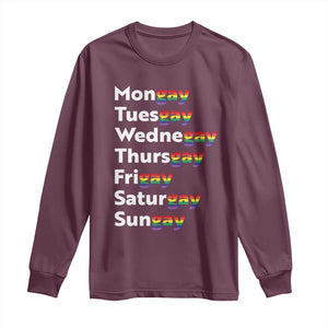 Rainbow Days Of The Week Mongay Tuesgay Long Sleeve Shirt Funny LGBT Pride Month