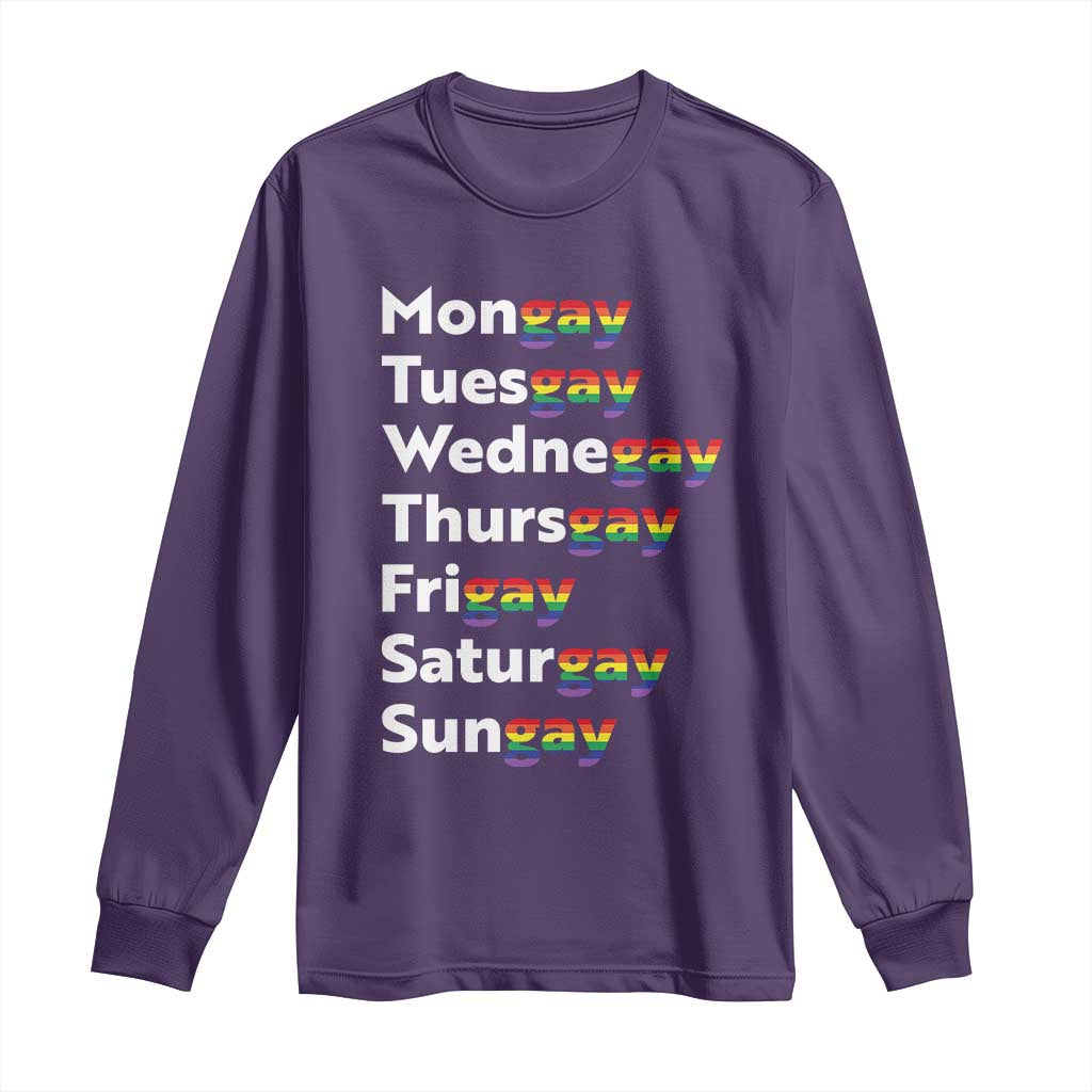 Rainbow Days Of The Week Mongay Tuesgay Long Sleeve Shirt Funny LGBT Pride Month