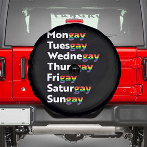 Rainbow Days Of The Week Mongay Tuesgay Spare Tire Cover Funny LGBT Pride Month