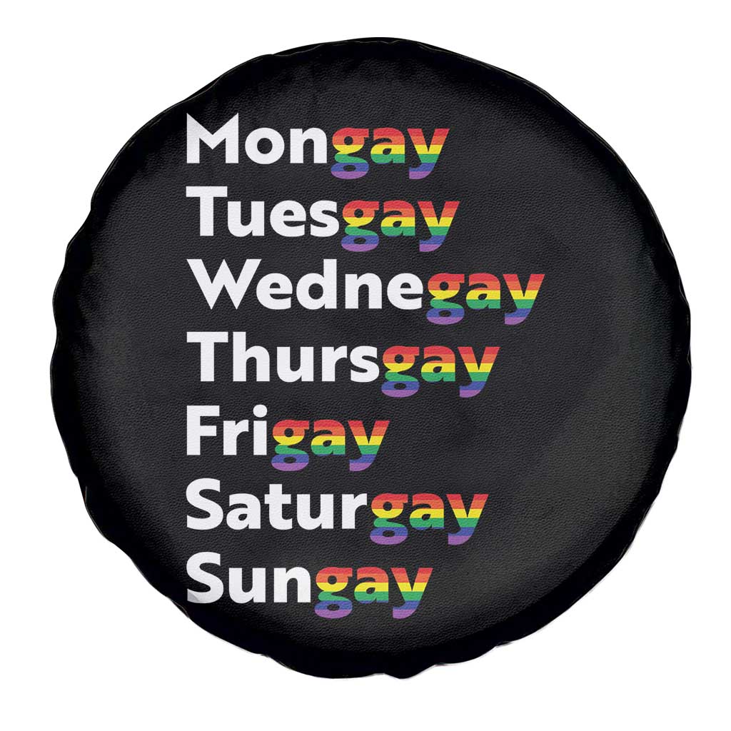 Rainbow Days Of The Week Mongay Tuesgay Spare Tire Cover Funny LGBT Pride Month