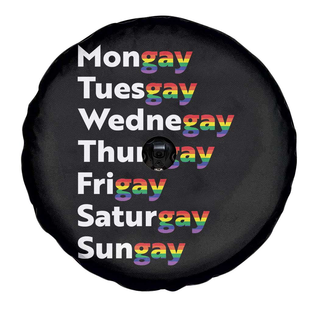 Rainbow Days Of The Week Mongay Tuesgay Spare Tire Cover Funny LGBT Pride Month