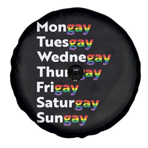 Rainbow Days Of The Week Mongay Tuesgay Spare Tire Cover Funny LGBT Pride Month