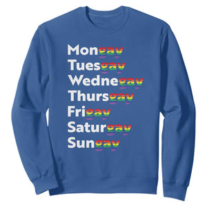 Rainbow Days Of The Week Mongay Tuesgay Sweatshirt Funny LGBT Pride Month TS12 Royal Blue Print Your Wear