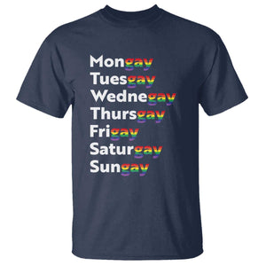 Rainbow Days Of The Week Mongay Tuesgay T Shirt Funny LGBT Pride Month TS12 Navy Print Your Wear