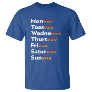 Rainbow Days Of The Week Mongay Tuesgay T Shirt Funny LGBT Pride Month TS12 Royal Blue Print Your Wear