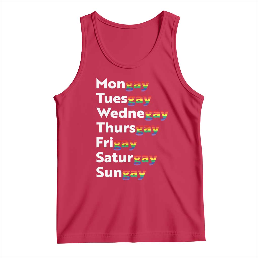 Rainbow Days Of The Week Mongay Tuesgay Tank Top Funny LGBT Pride Month