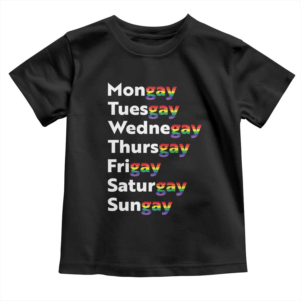 Rainbow Days Of The Week Mongay Tuesgay Toddler T Shirt Funny LGBT Pride Month