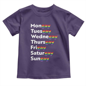 Rainbow Days Of The Week Mongay Tuesgay Toddler T Shirt Funny LGBT Pride Month TS12 Purple Print Your Wear