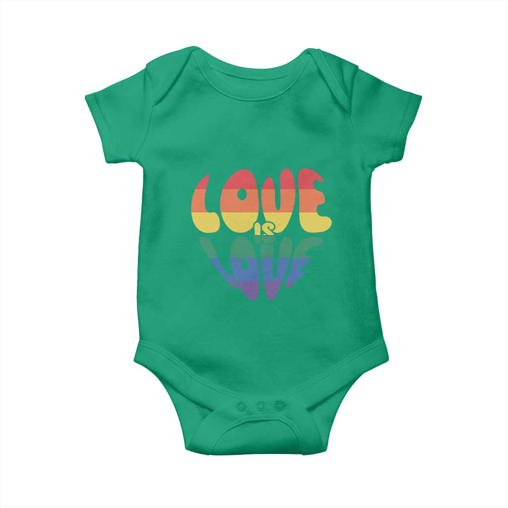 Love Is Love LGBTQ Pride Baby Onesie Rainbow Flag Community TS12 Irish Green Print Your Wear