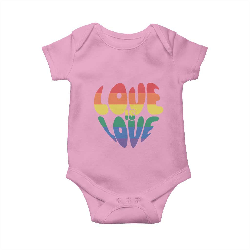 Love Is Love LGBTQ Pride Baby Onesie Rainbow Flag Community TS12 Light Pink Print Your Wear