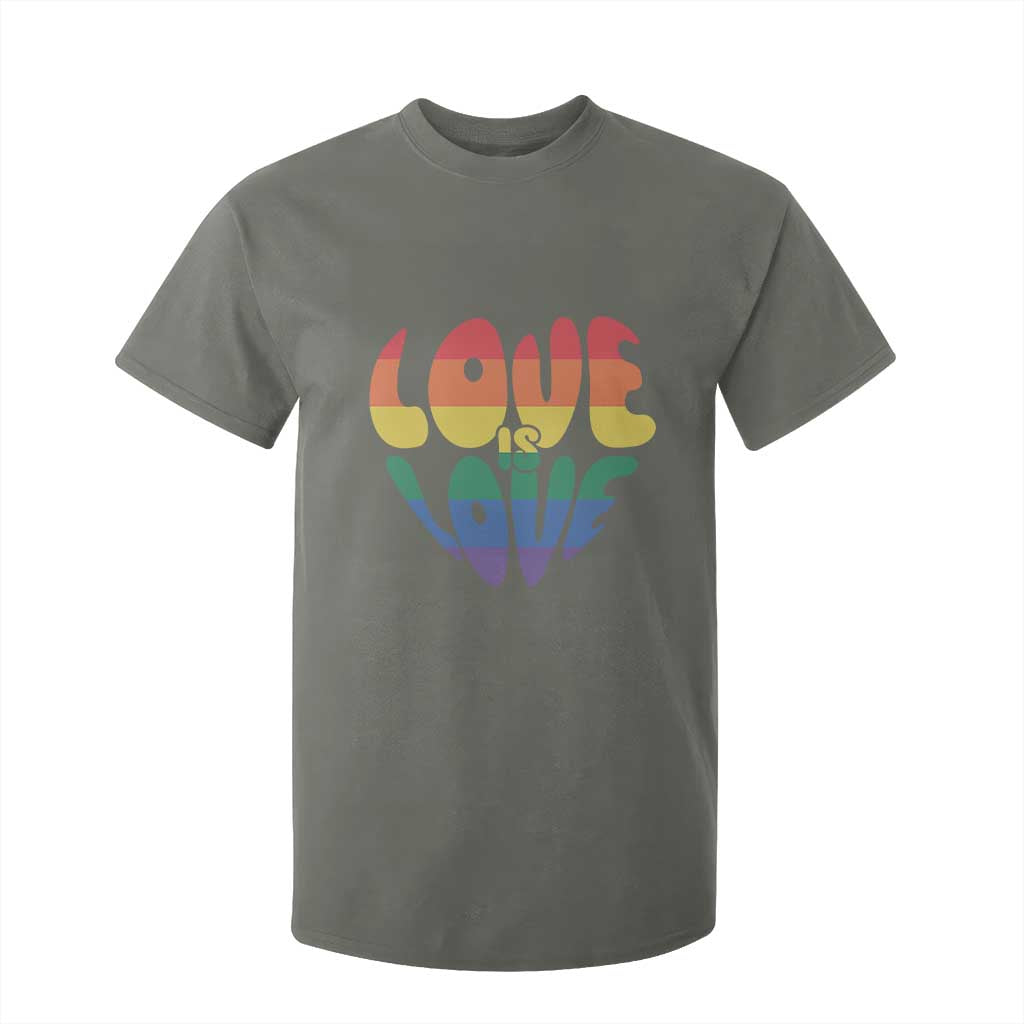 Love Is Love LGBTQ Pride T Shirt For Kid Rainbow Flag Community TS12 Military Green Print Your Wear