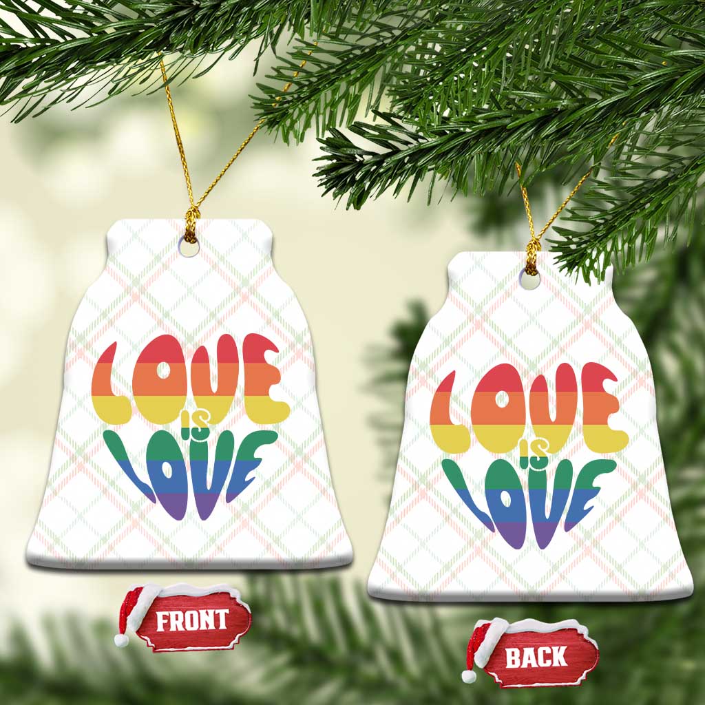 Love Is Love LGBTQ Pride Ceramic Ornament Rainbow Flag Community TS12 Print Your Wear