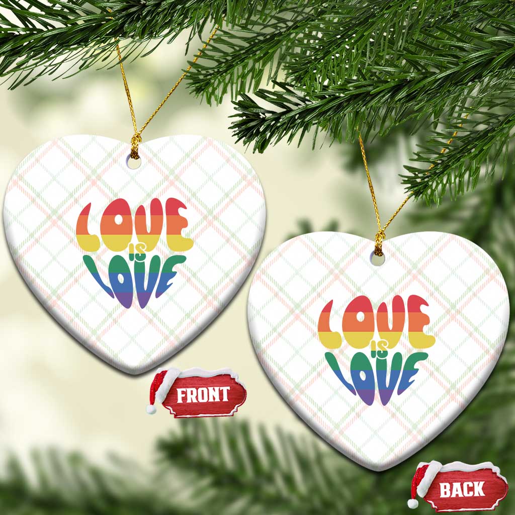 Love Is Love LGBTQ Pride Ceramic Ornament Rainbow Flag Community TS12 Print Your Wear