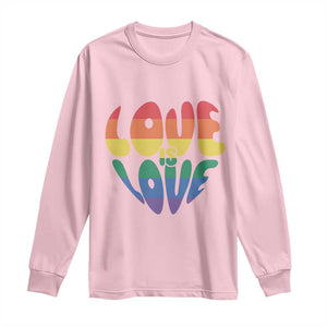 Love Is Love LGBTQ Pride Long Sleeve Shirt Rainbow Flag Community TS12 Light Pink Print Your Wear