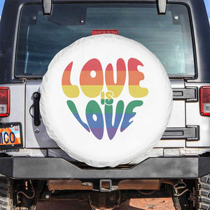 Love Is Love LGBTQ Pride Spare Tire Cover Rainbow Flag Community TS12 No hole White Print Your Wear