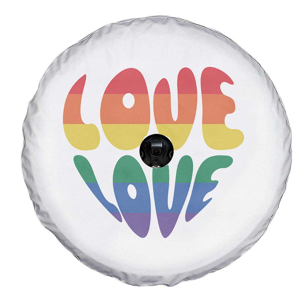 Love Is Love LGBTQ Pride Spare Tire Cover Rainbow Flag Community TS12 Print Your Wear