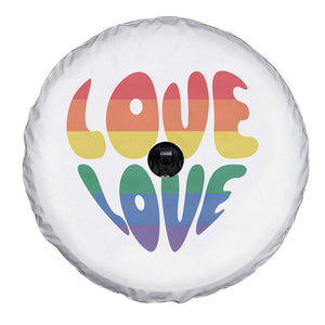 Love Is Love LGBTQ Pride Spare Tire Cover Rainbow Flag Community TS12 Print Your Wear