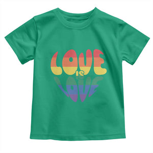 Love Is Love LGBTQ Pride Toddler T Shirt Rainbow Flag Community TS12 Irish Green Print Your Wear