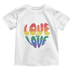Love Is Love LGBTQ Pride Toddler T Shirt Rainbow Flag Community TS12 White Print Your Wear