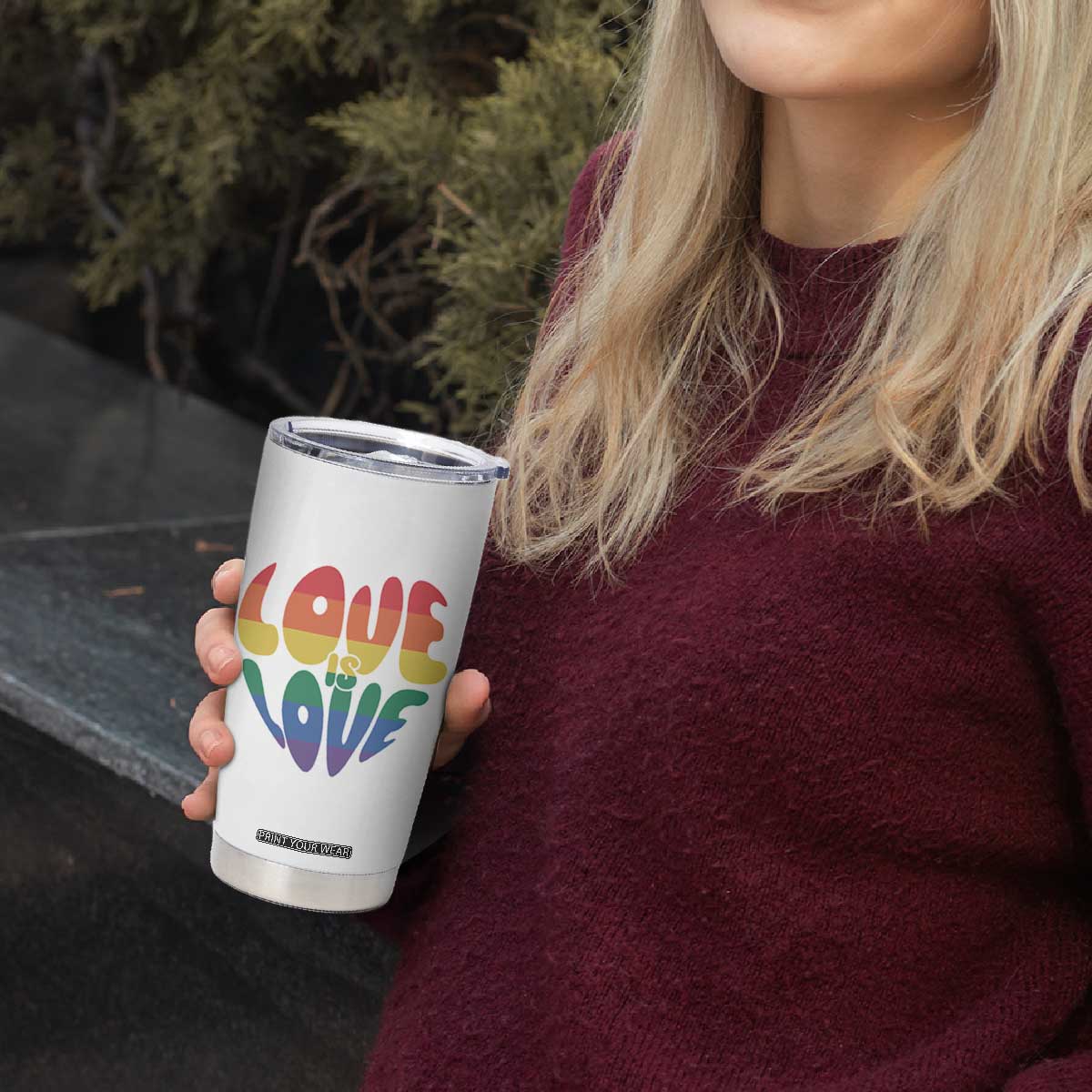 Love Is Love LGBTQ Pride Tumbler Cup Rainbow Flag Community TS12 Print Your Wear
