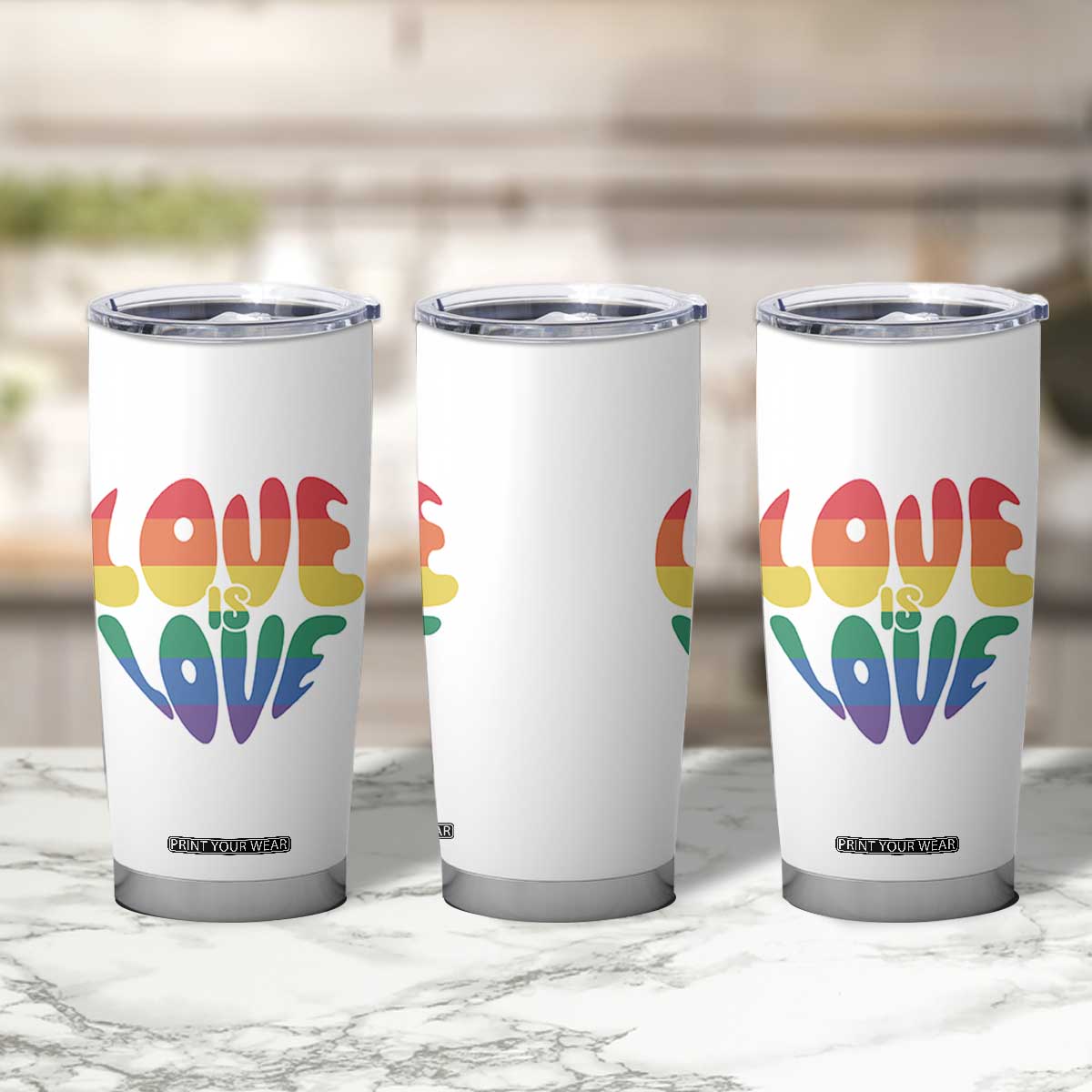 Love Is Love LGBTQ Pride Tumbler Cup Rainbow Flag Community TS12 Print Your Wear