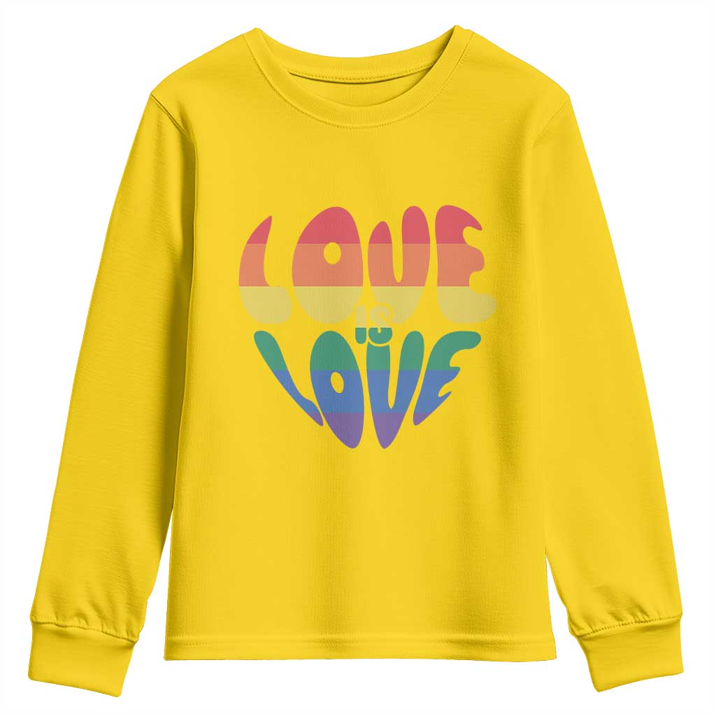 Love Is Love LGBTQ Pride Youth Sweatshirt Rainbow Flag Community TS12 Daisy Print Your Wear