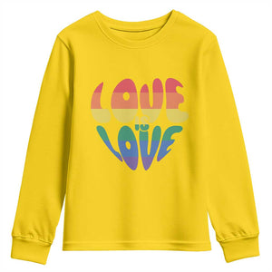 Love Is Love LGBTQ Pride Youth Sweatshirt Rainbow Flag Community TS12 Daisy Print Your Wear