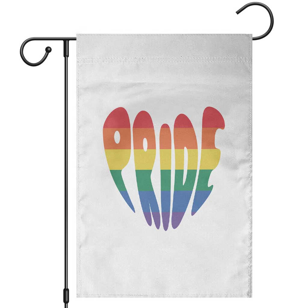 Rainbow Heart Pride Garden Flag LGBTQ Support Graphic TS12 White Print Your Wear