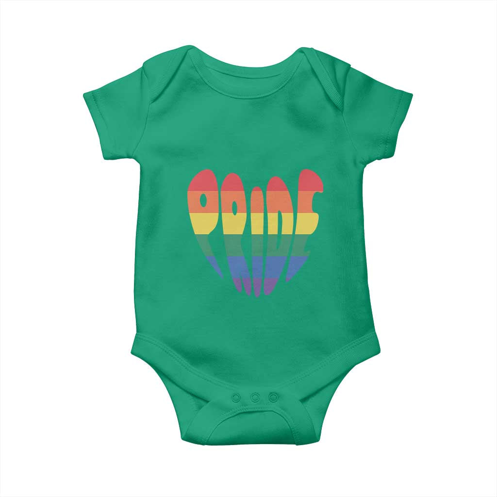 Rainbow Heart Pride Baby Onesie LGBTQ Support Graphic TS12 Irish Green Print Your Wear