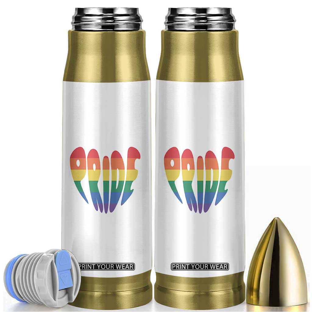 Rainbow Heart Pride Bullet Tumbler LGBTQ Support Graphic TS12 White Print Your Wear