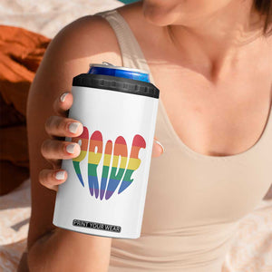 Rainbow Heart Pride 4 in 1 Can Cooler Tumbler LGBTQ Support Graphic TS12 Print Your Wear