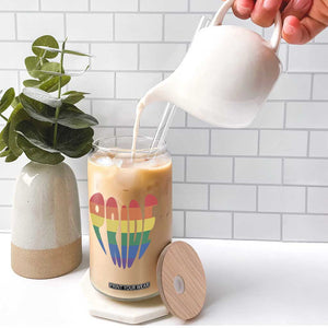 Rainbow Heart Pride Glass Can LGBTQ Support Graphic TS12 Print Your Wear